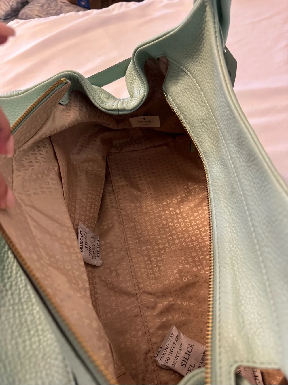 kate spade Dusty Mint Pebbled Leather Shoulder Bag
